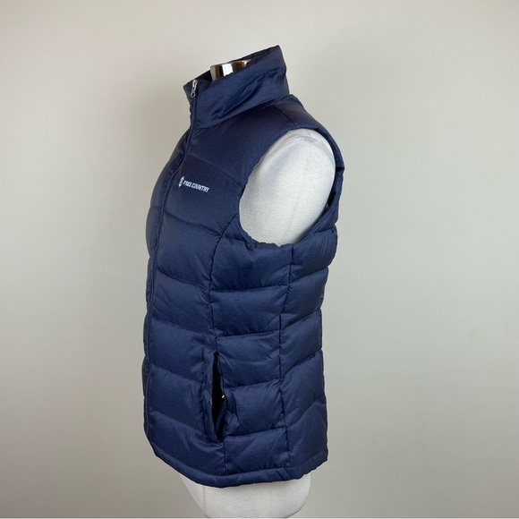 Free Country Solid Blue Waterfowl Feathers Down Puffer Vest Full Zip Medium - Picture 4 of 9